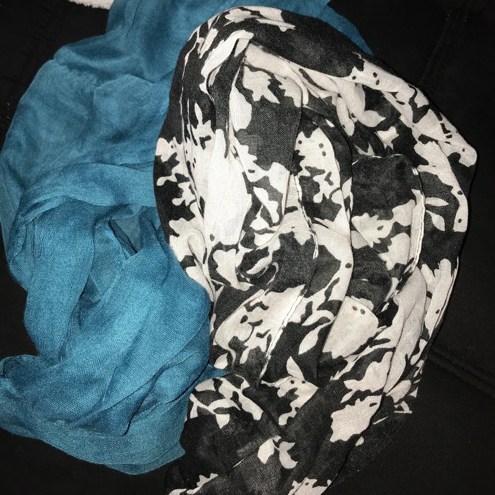 Blue and Black&Grey Infinity Scarves